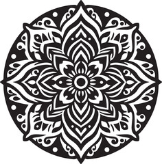 Mandala  Black and White Logo Vector – SVG Design.

This is a printable SVG design file. You can easily print on t-shirts, hoodies, mugs, bags, posters, walls, etc.
