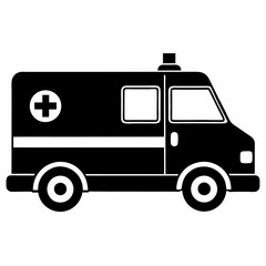 ambulance Black silhouette