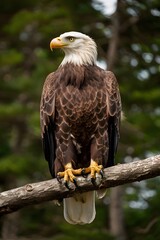 Bald Eagle in Nature Forest, Real Photo, Pattern Background, Wallpaper, Cover and Screen for Smartphone, Cell Phone, Computer, Laptop