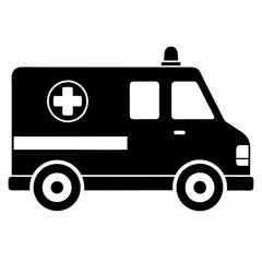 ambulance Black silhouette
