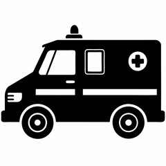 ambulance Black silhouette