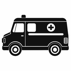 ambulance Black silhouette