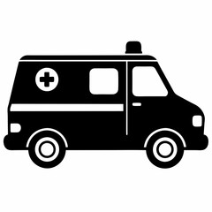 ambulance Black silhouette