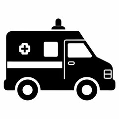 ambulance Black silhouette