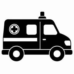 ambulance Black silhouette