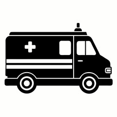 ambulance Black silhouette