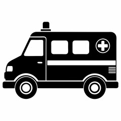 ambulance Black silhouette