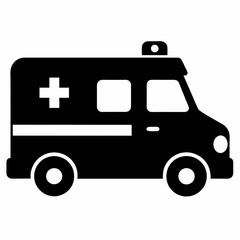 ambulance Black silhouette