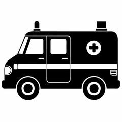 ambulance Black silhouette