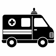 ambulance Black silhouette