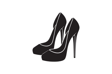 silhouette of a woman's high heels vector . highheels  vector