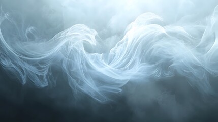 Abstract swirling white smoke on a dark background.  Perfect for ethereal, mystical, or mysterious themes.