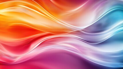 Fototapeta premium A vibrant, flowing abstract design featuring smooth waves of orange, purple, and blue, creating a sense of movement and energy.