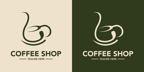 Fototapeta premium Coffee shop minimalist logo design