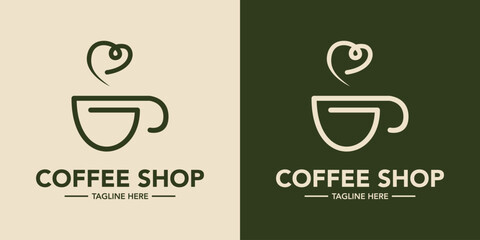Coffee shop minimalist logo design