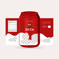 Refreshing soft drink metal can design in 3d illustration


