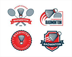 badminton logo template design