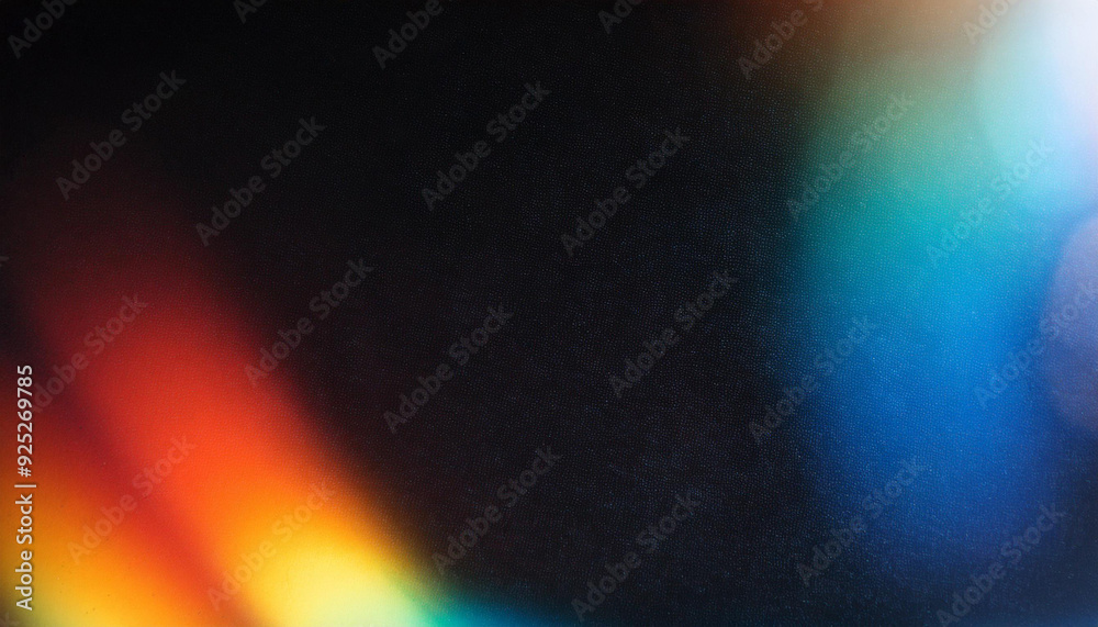 Poster Abstract Rainbow Light Spectrum Refraction on Dark Surface, Vibrant Gradient Colors Blurring Together in a Dynamic Display of Luminescent Energy and Prismatic Hues