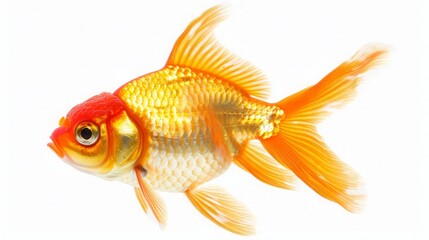 Fototapeta premium Golden Fish Isolated on White Background