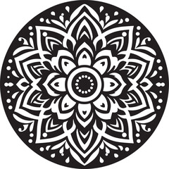 Mandala  Black and White Logo Vector – SVG Design.

This is a printable SVG design file. You can easily print on t-shirts, hoodies, mugs, bags, posters, walls, etc.
