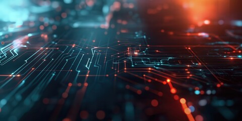 Obraz premium Futuristic Neon Tunnel with Vibrant Lights created by ai