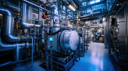 Fototapeta premium Hydrogen fuel cell technology being tested in a state-of-the-art energy research facility