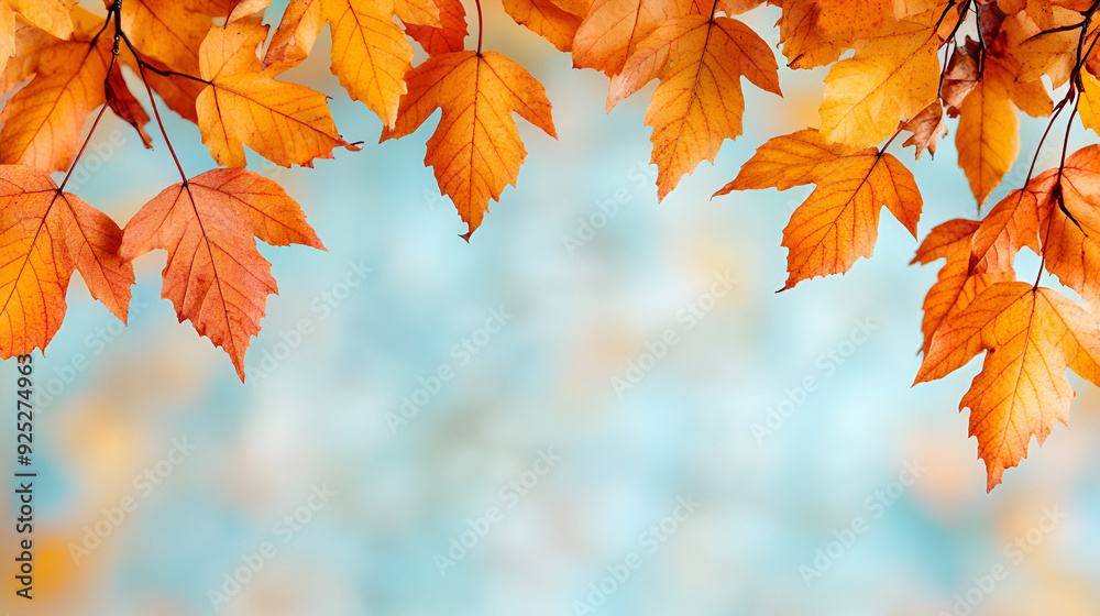 Canvas Prints Vibrant Autumn Leaves with Copy Space for Your Design