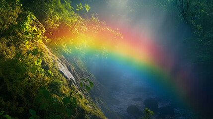 rainbow in the forest