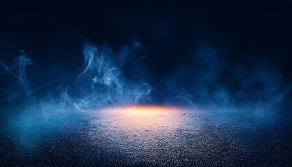 Obraz premium Abstract image of dark room concrete floor. Black room or stage background for product placement.Panoramic view of the abstract fog. White