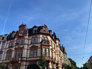 Altbaufassaden in Heidelberg, Deutschland