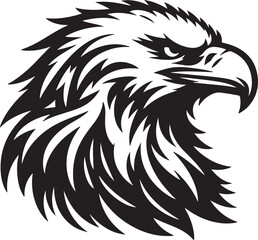 Bald eagle icon silhouette vector art illustration