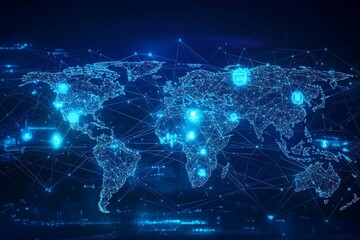 Global Digital Business Network Connection Illustration created with Generative AI
