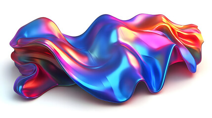 Naklejka premium A colorful, flowing abstract shape with a glossy finish, showcasing vibrant gradients.
