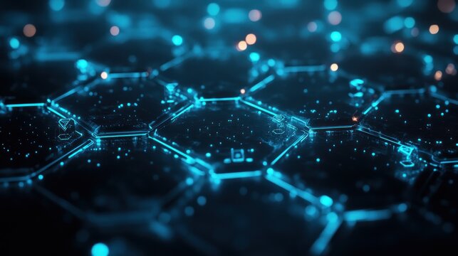 Abstract Digital Hexagon Pattern