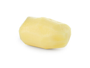 One fresh raw potato isolated on white