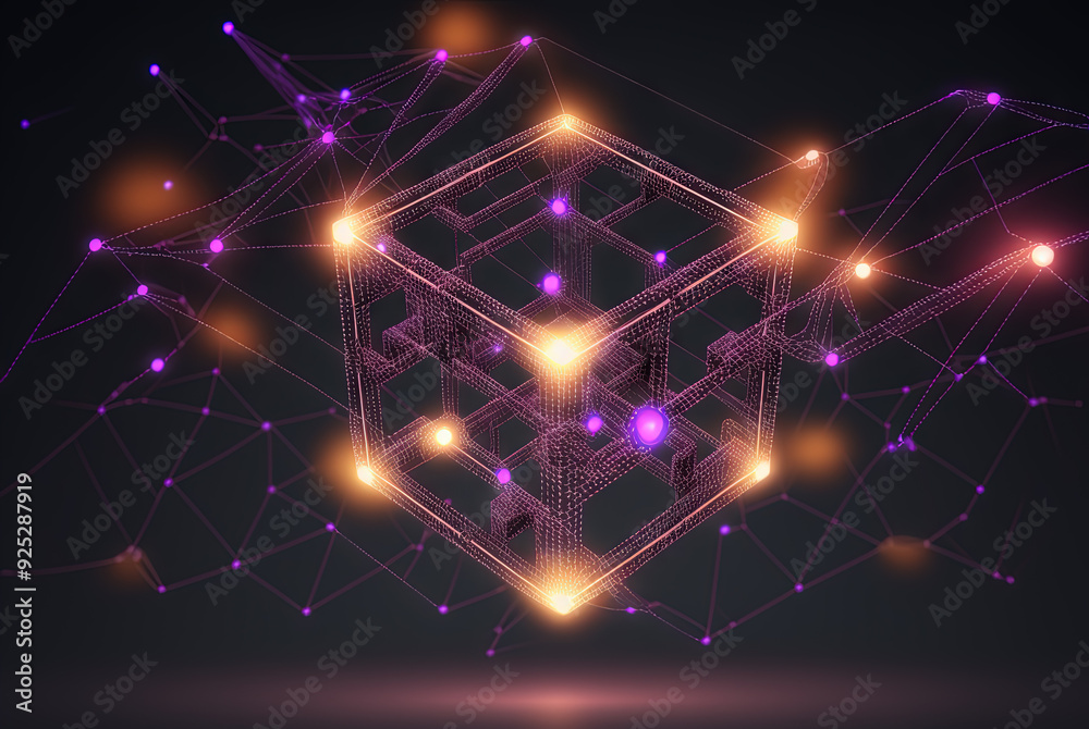 Poster Abstract connection concept with complex technology structure of connected data