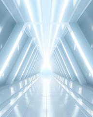 Obraz premium Abstract white and blue background Hallway atmosphere In the laboratory