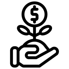 Business income growth icon