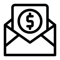 Business money mail icon