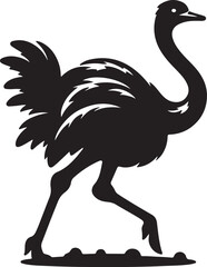 Ostrich icon silhouette vector art illustration
