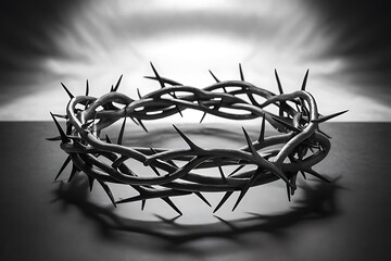 Fototapeta premium Crown of Thorns of Jesus Christ: Symbol of Crucifixion, Christianity, and Faith