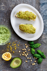 Chilean Sea Bass with Avocado & Pine Nut Pesto