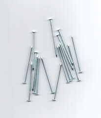 Nails, abstraction, medium, natural, play of light and shadow, associations, imagination, metal texture, a lot, construction supplies, unusual, scattered, close-up, for installation, collage, silver