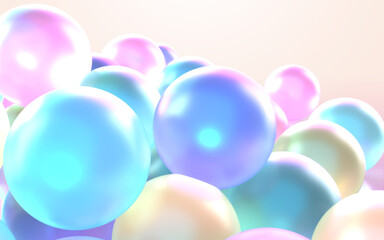 綺麗なシャボン玉の3Dイラストレーション