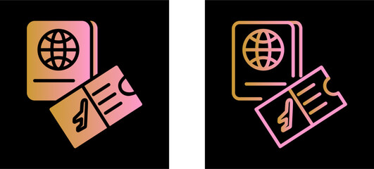 Ticket And Passport Vector Icon