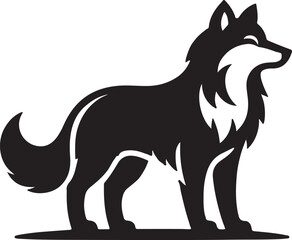 Wolf icon silhouette vector art illustration