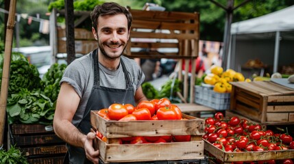 The Vendor Holding Tomatoes