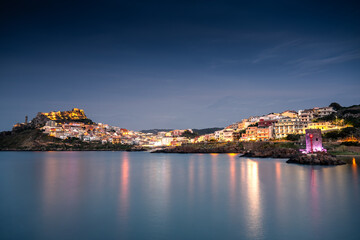 View of Castelsardo town, Sardinia, Sassari, Italy. Beautiful cityscape of Castelsardo in summer on the Sardinia. Castelsardo is famous travel destination of Sardinia, Italy. Sardinia island 