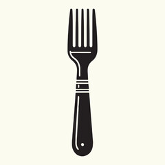 Wooden fork silhouette vector illustration