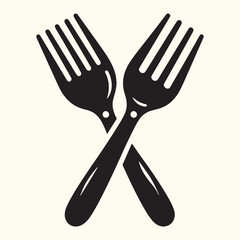 Wooden fork silhouette vector illustration
